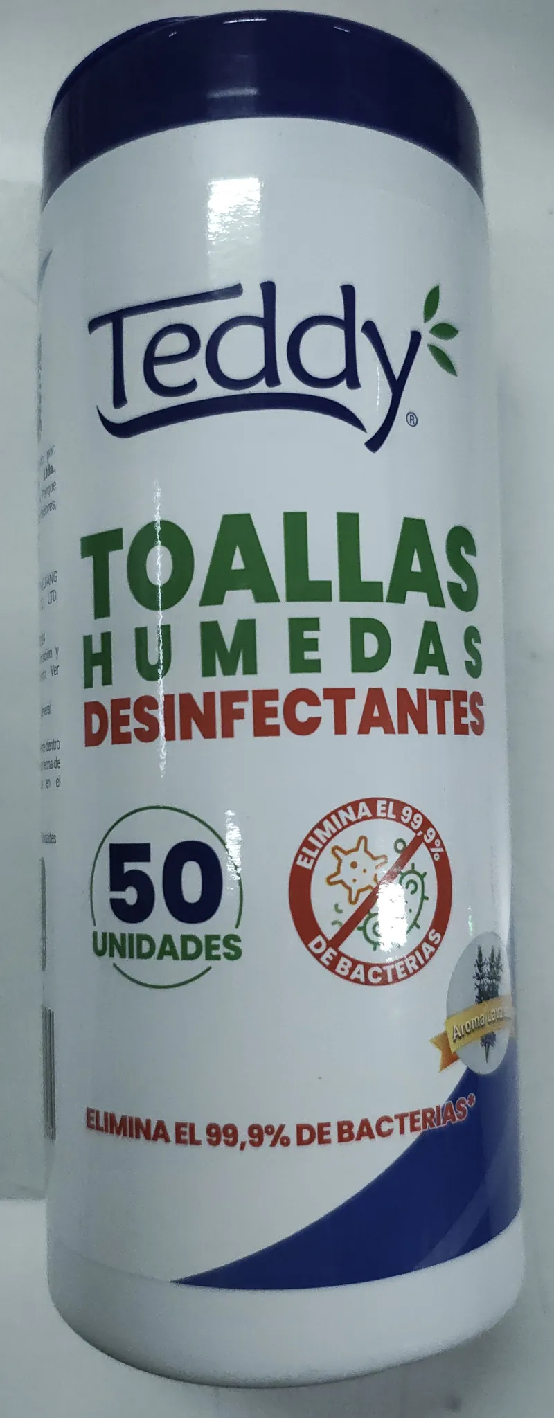 TOALLA DESINFECTANTE TEDDY 50UN TARRO